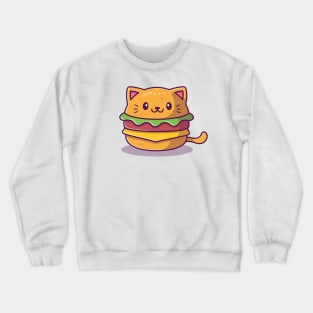 Cute Cat Burger Crewneck Sweatshirt